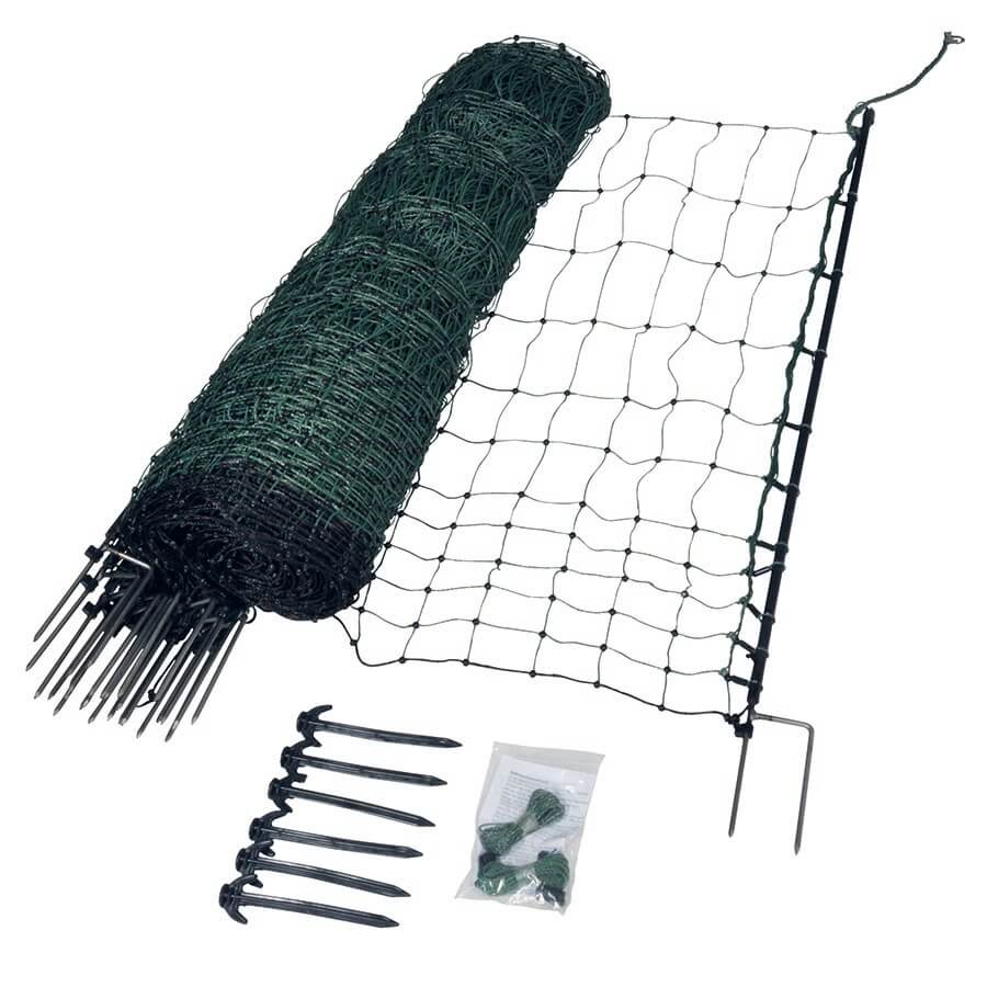 Poultry netting, green, double pin, 112cm, 50m