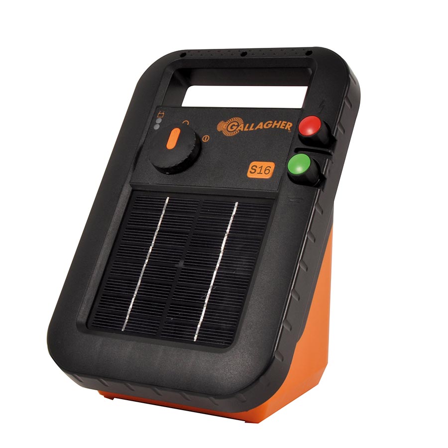 Gallagher S16 solar schrikdraadapparaat incl. batterij (6 V - 4 ah)
