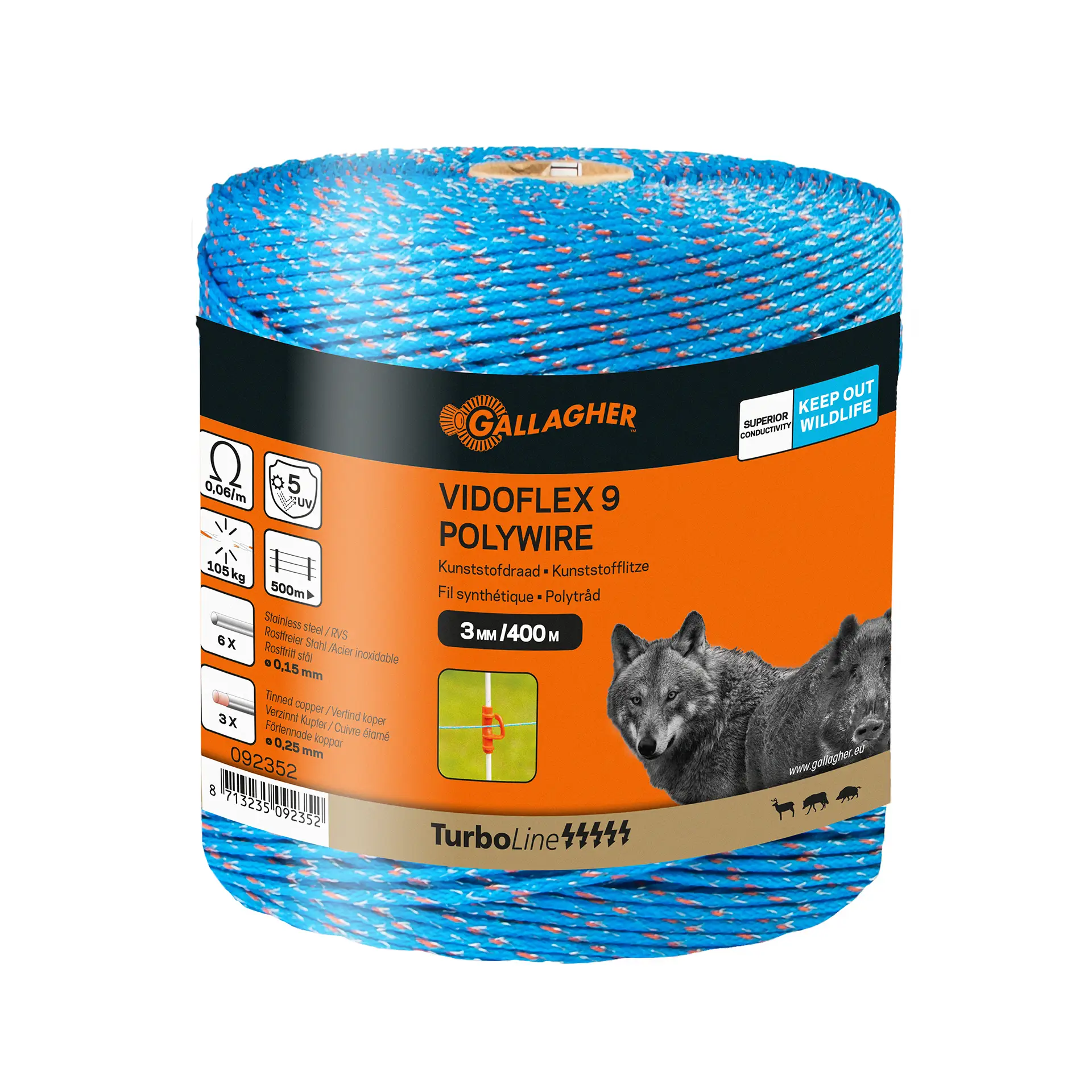 Vidoflex 9 TurboLine (bleu, 400 mètre)