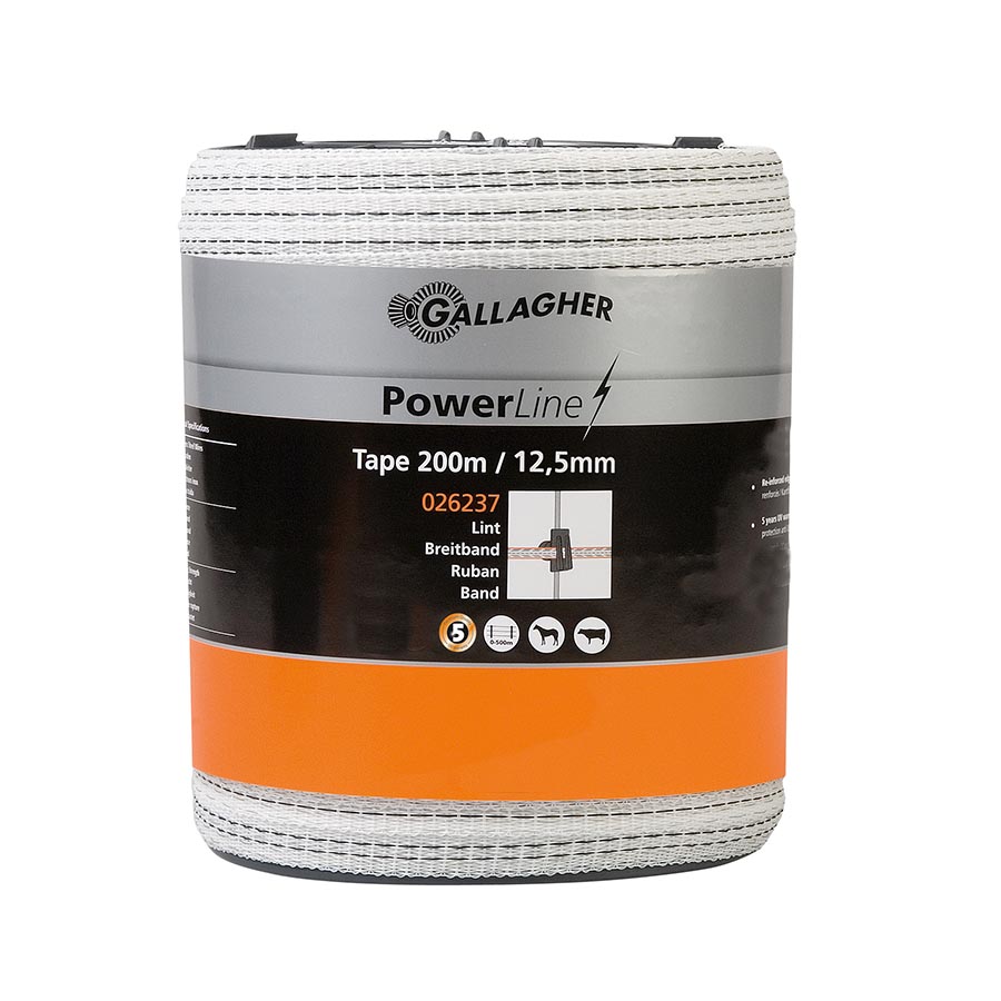 PowerLine tape 12.5 mm (white, 200 metres)