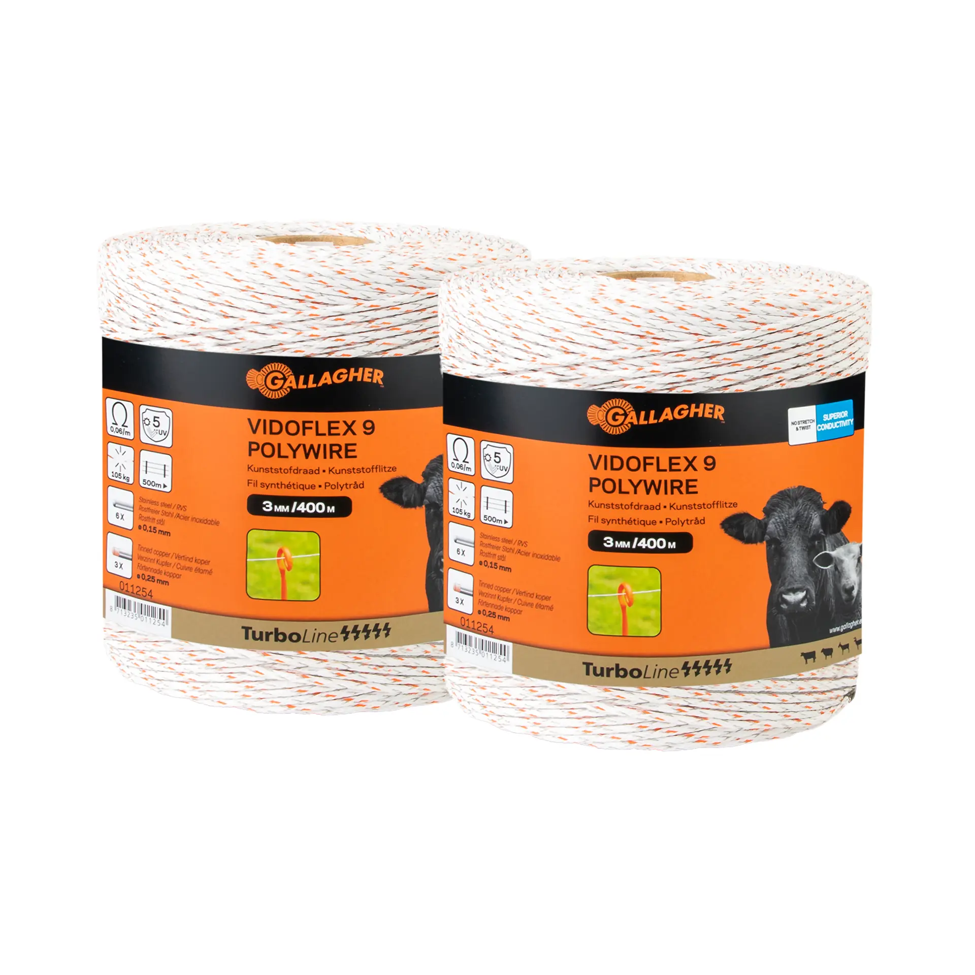 Vidoflex 9 TurboLine Plus (white, duo pack 2x 400 metres)