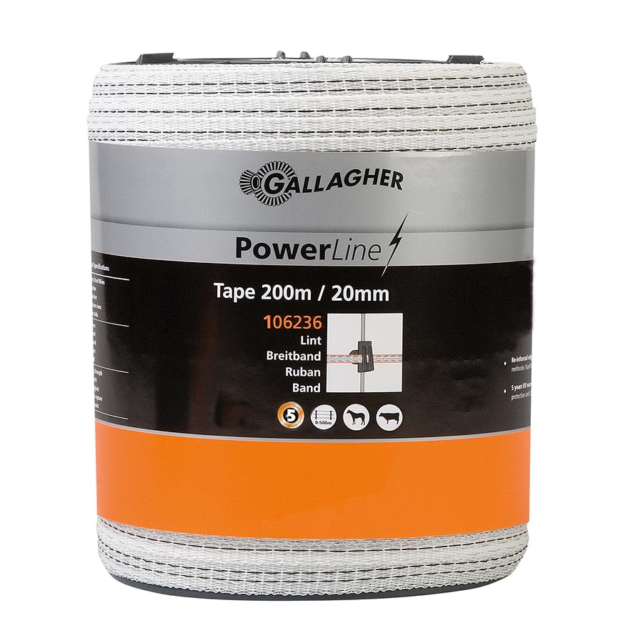 PowerLine tape 20 mm (white, 200 metres)