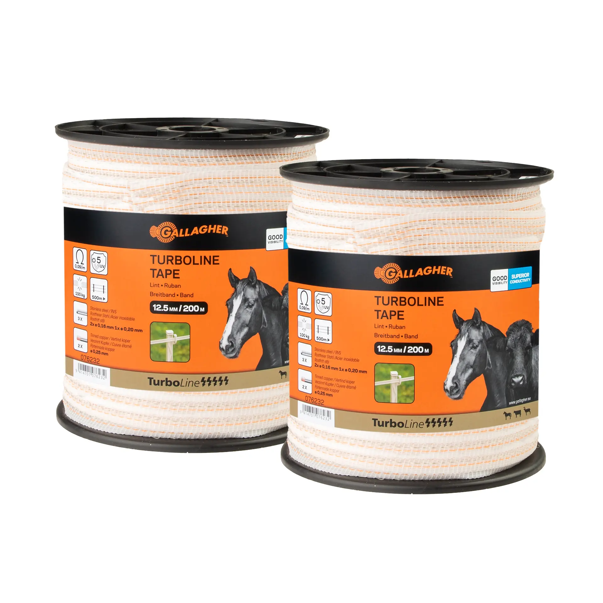 Paquet DUO Ruban TurboLine 12,5 mm blanc 2 x 200 m