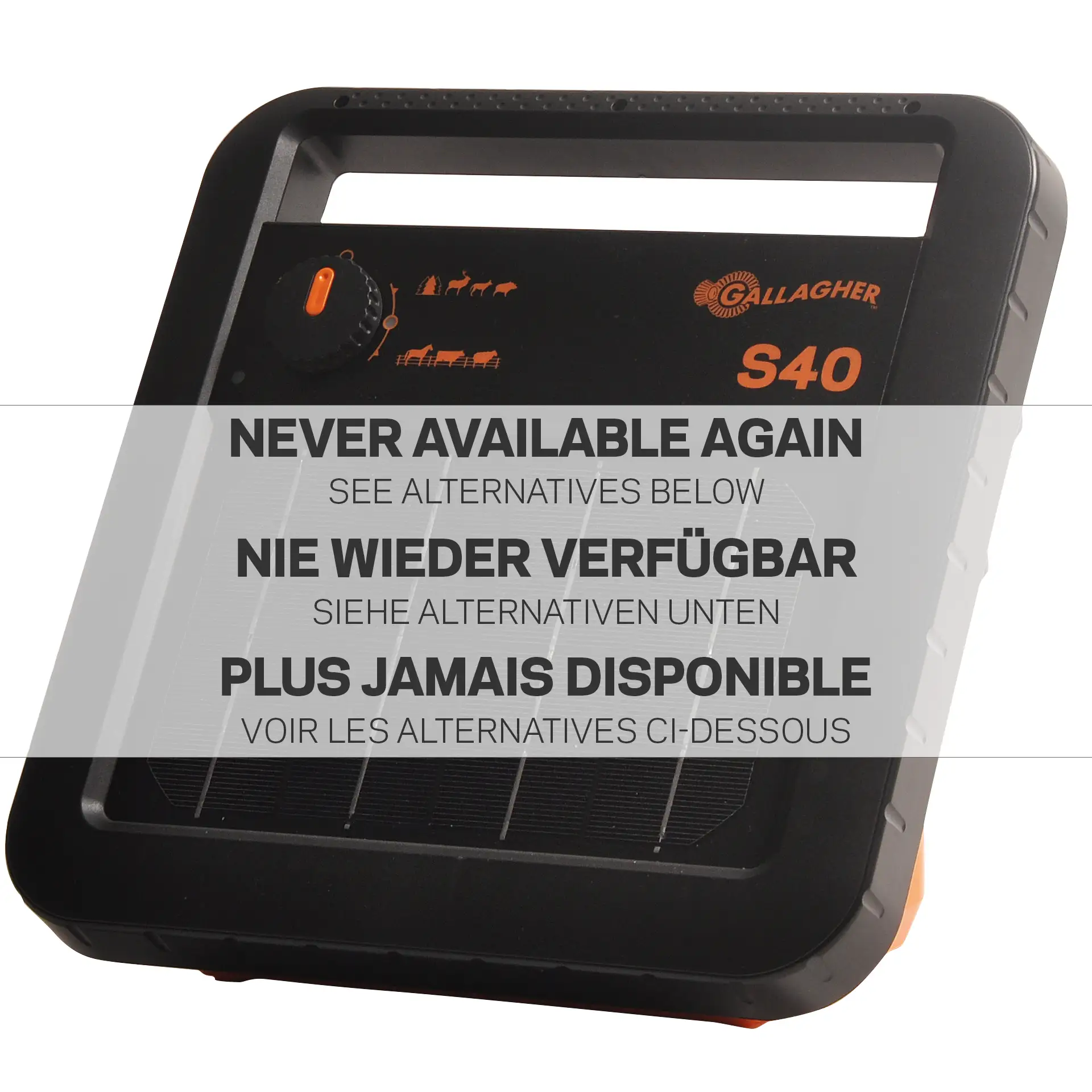 S40 Zonnepaneel schrikdraadapparaat incl. accu  (0,4J - Solar) S40 Zonnepaneel schrikdraadapparaat incl. accu  (0,4J - Solar)