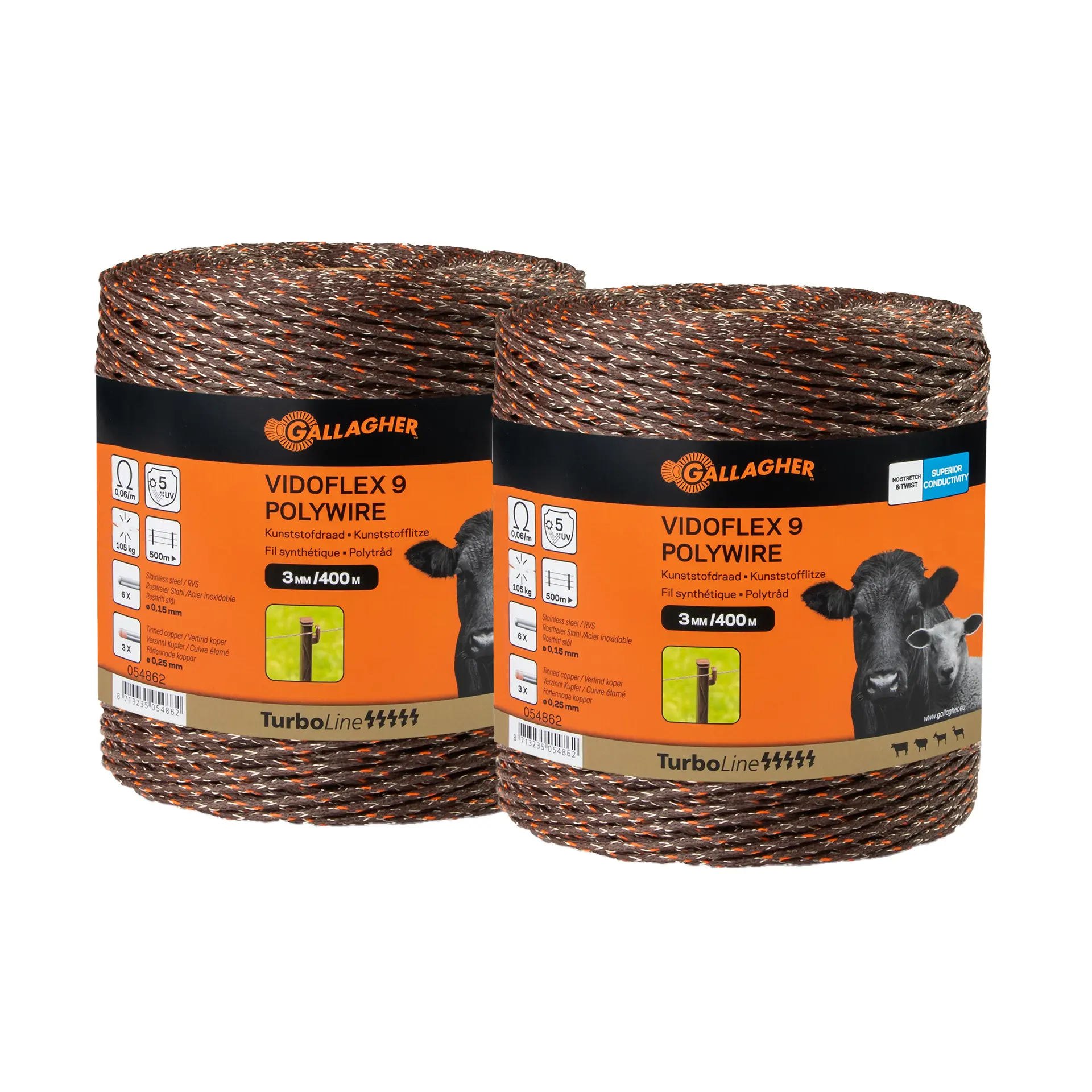 Vidoflex 9 TurboLine Plus (terra geflochten, Duopack 2x400 Meter)