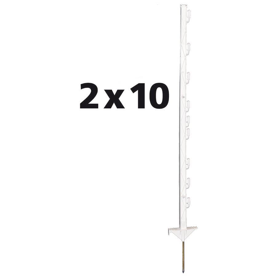 Duopack Vario Pfahl 1,00m Weiß (2x10)