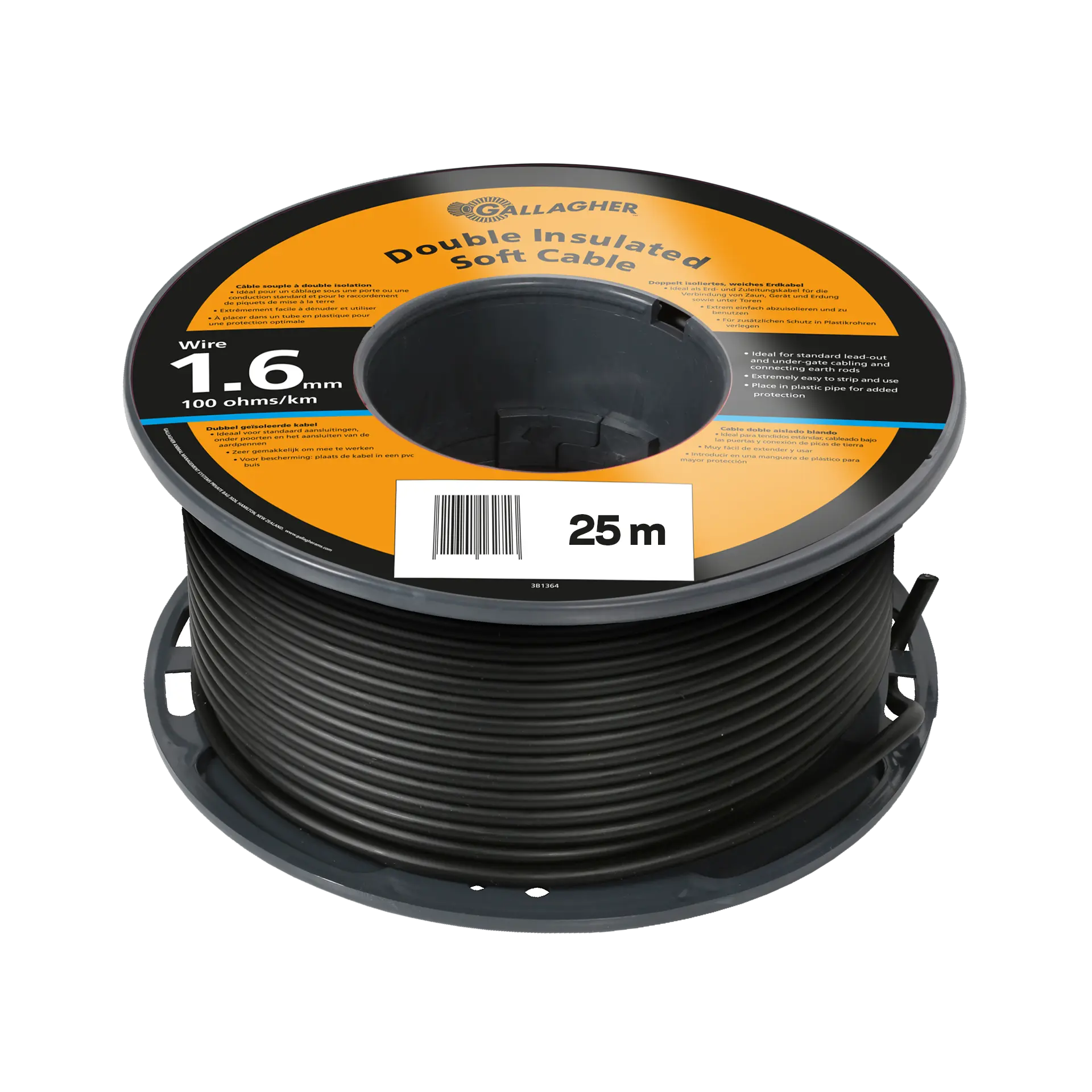 Câble de terre ø1,6mm (25 mètre) - 100 Ohm/1km