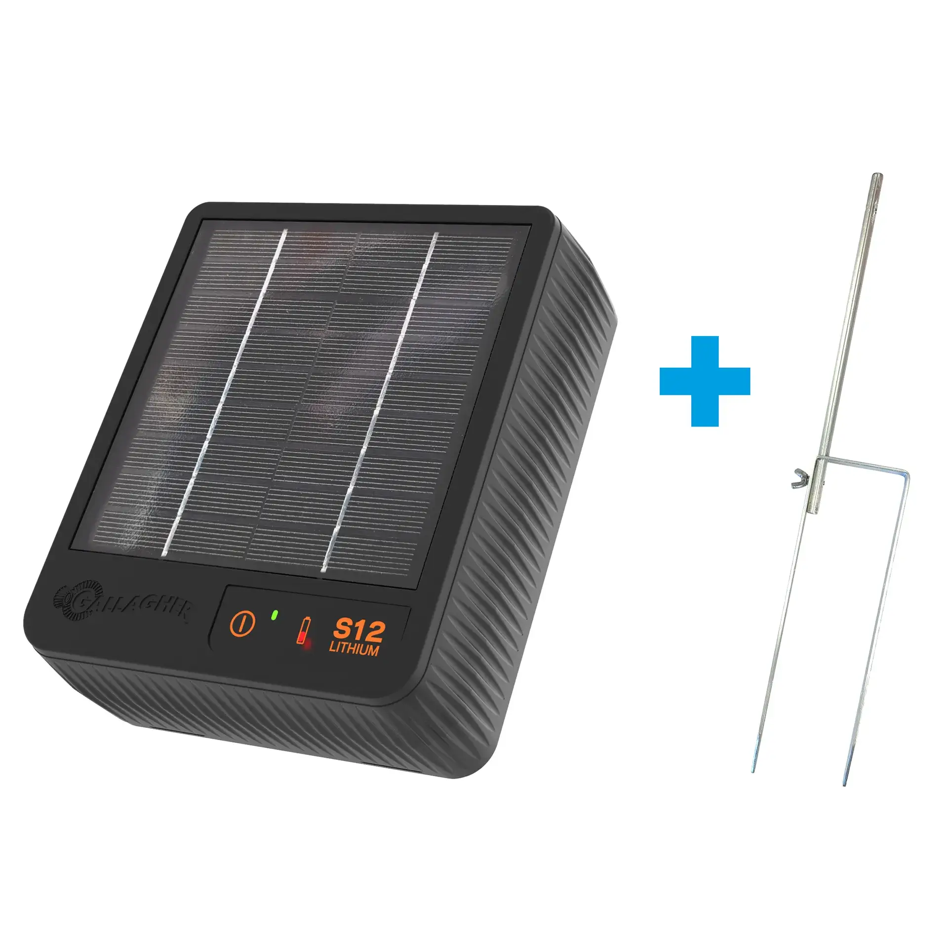 S12li Zonnepaneel schrikdraadapparaat incl. accu  (0,12J - Solar) met gratis stander S12li Zonnepaneel schrikdraadapparaat incl. accu  (0,12J - Solar) met gratis stander