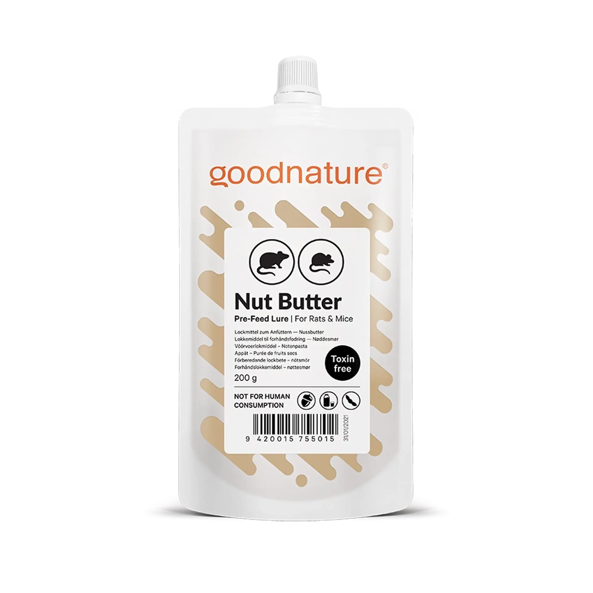 Goodnature rat lure pouch nut butter 200g (10-pack)