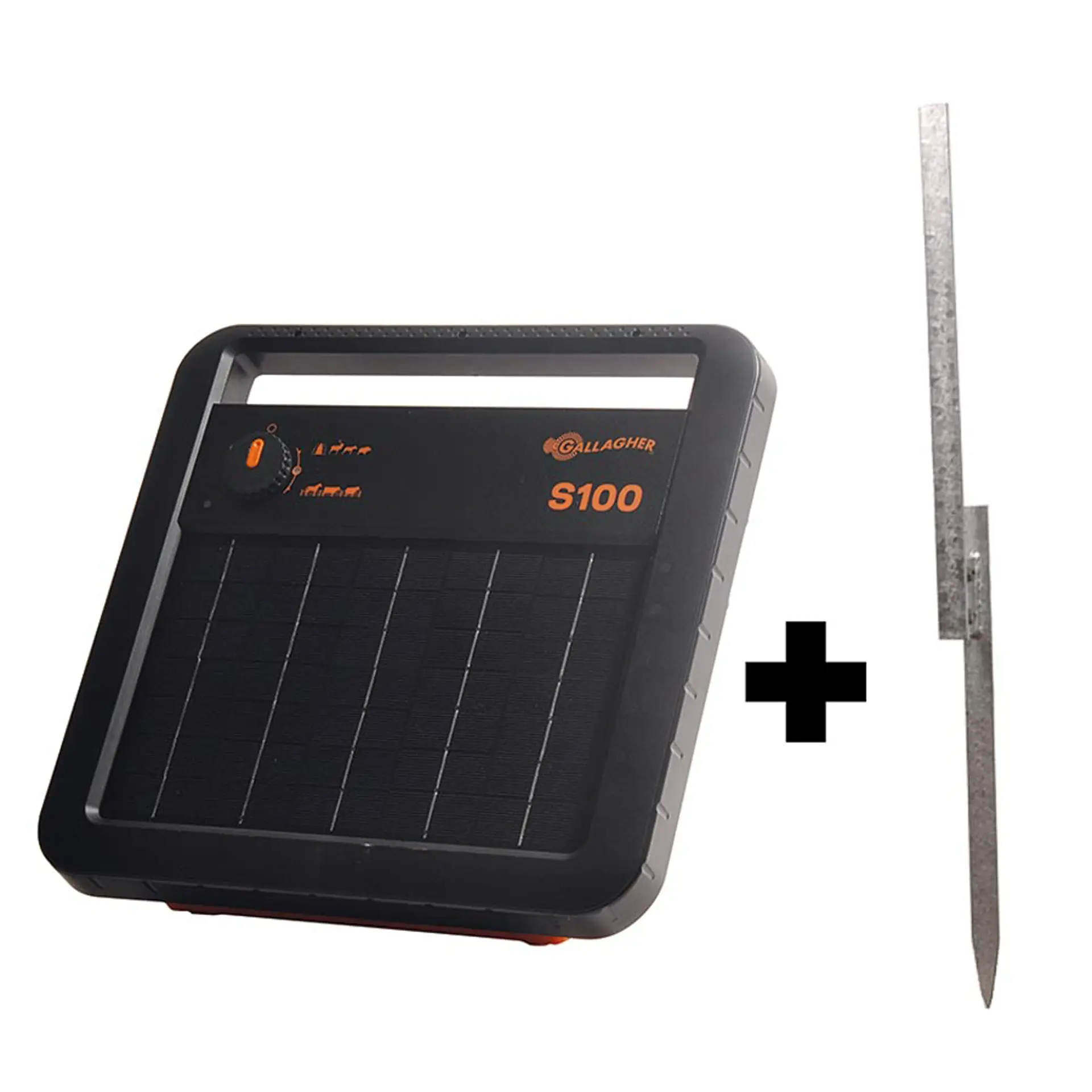 S100 Zonnepaneel schrikdraadapparaat incl. accu  (1,0J - Solar) met gratis stander S100 Zonnepaneel schrikdraadapparaat incl. accu  (1,0J - Solar) met gratis stander