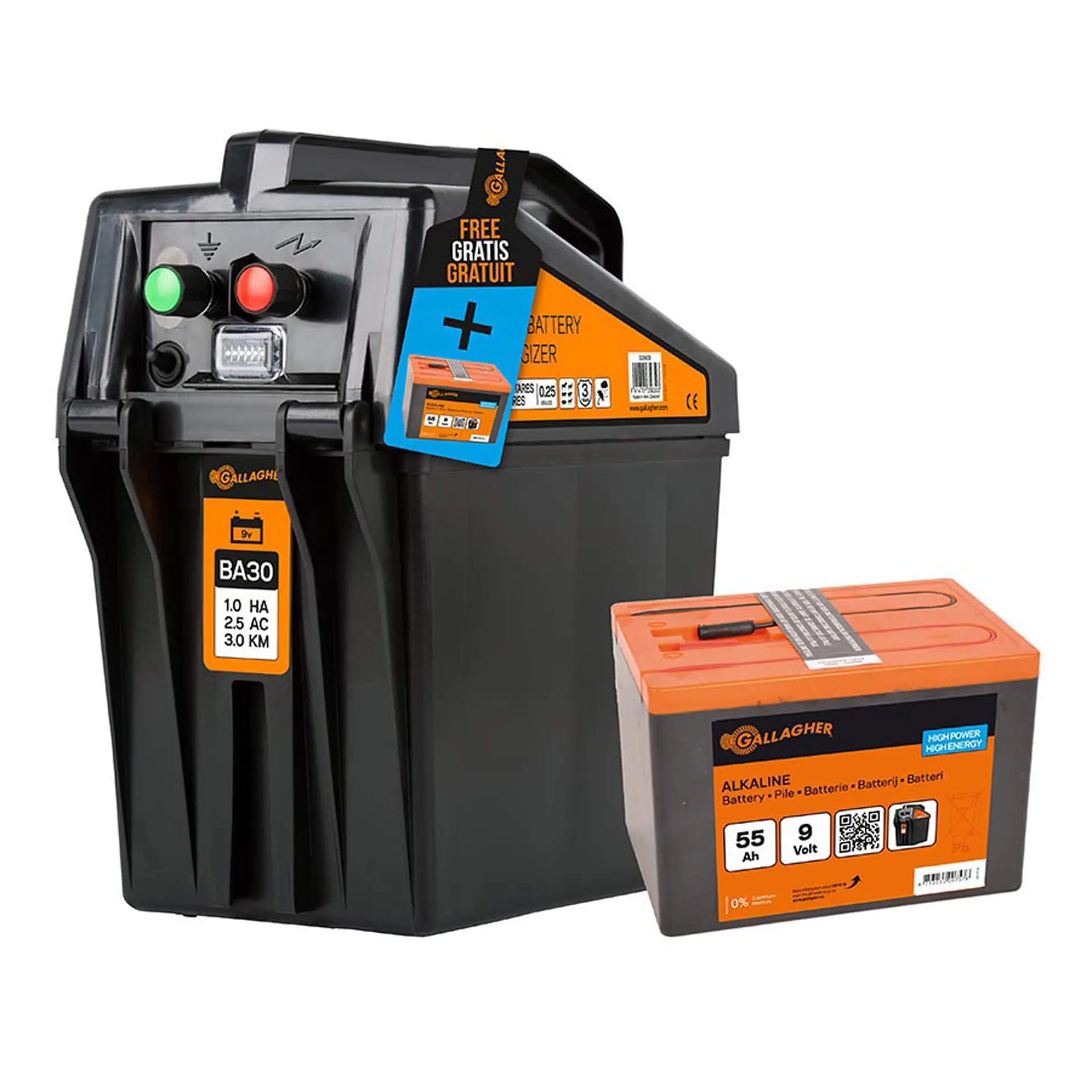BA30 9V Batterie-Weidezaungerät (0,25J - 9V/12V) mit gratis 55Ah Batterie BA30 9V Batterie-Weidezaungerät (0,25J - 9V/12V) mit gratis 55Ah Batterie
